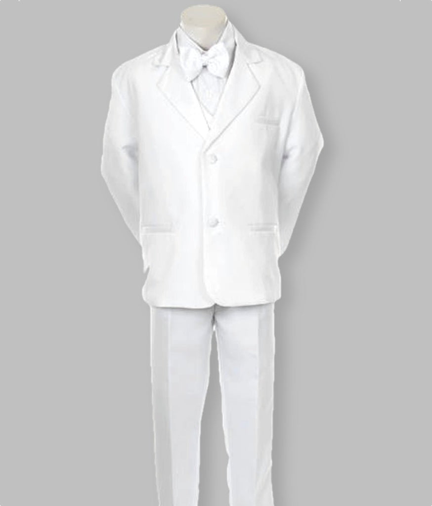 Boys White Tuxedo Suit Set