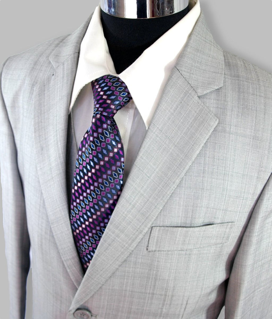 'Daniel' Boys 5 piece Formal Suit Set - Light Grey