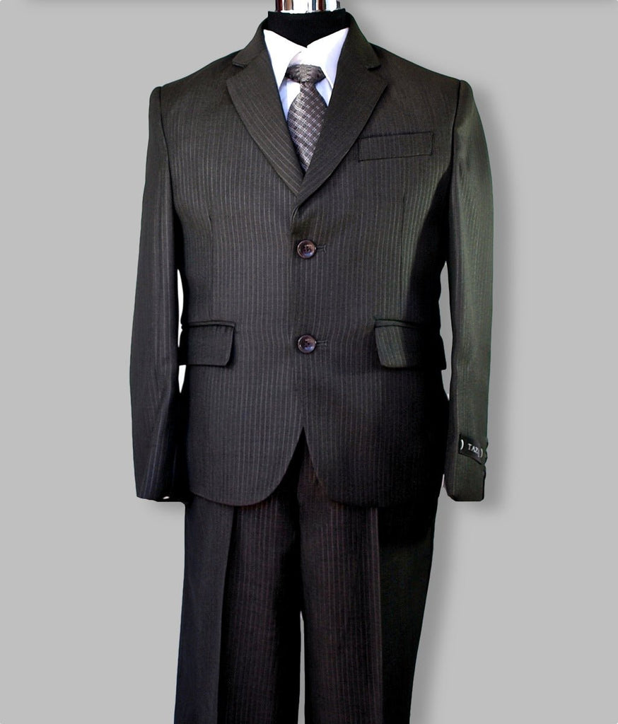Boys grey charcoal formal pin stripe suit set
