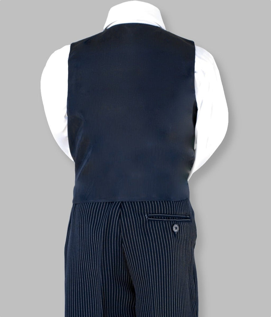 Boys navy pin stripe vest set. Pinstripe
